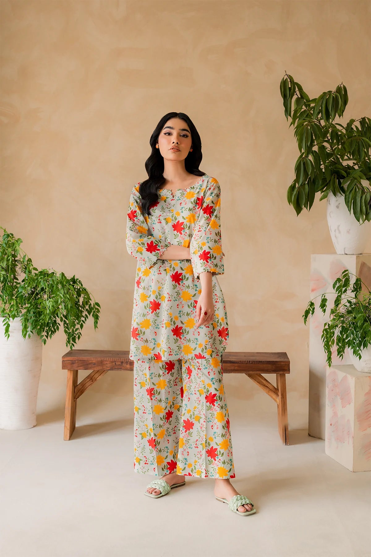 Premium Lawn Summer 2 Piece Dress - 002