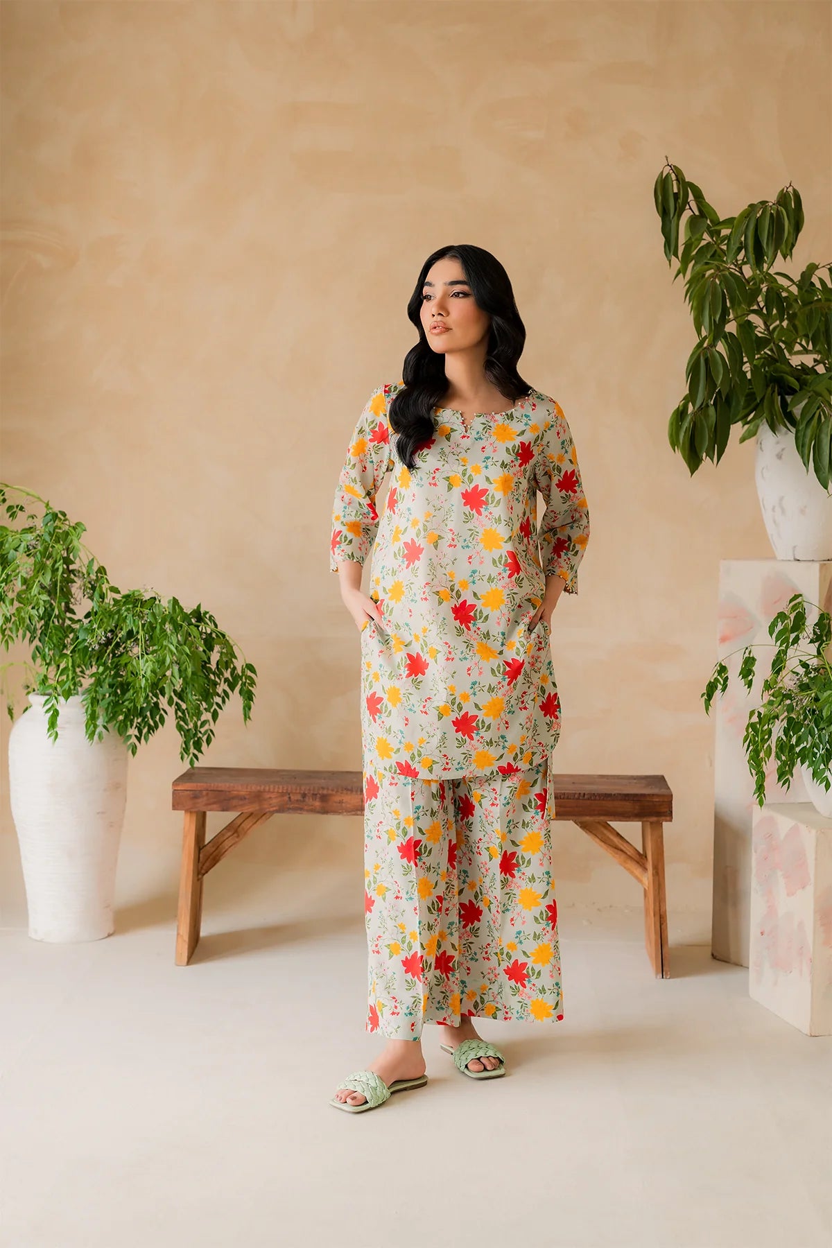Premium Lawn Summer 2 Piece Dress - 002
