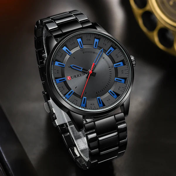 Curren 8406 Men's Fashion Quartz Watch – Simple Luxury Brand, Stainless Steel, Waterproof Wristwatch