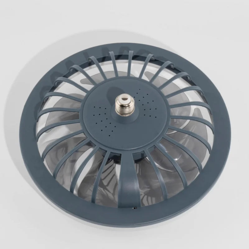 LED fan light with light E27 conversion base with remote control, suitable for bedroom, living room and home silent version