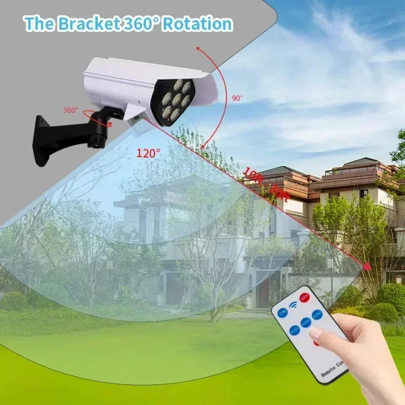 Outdoor Solar Lights Motion Sensor Dummy Camera 77 LEDs Spotlight Waterproof Wall Street Lamp for Home Yard Solar Garden Light