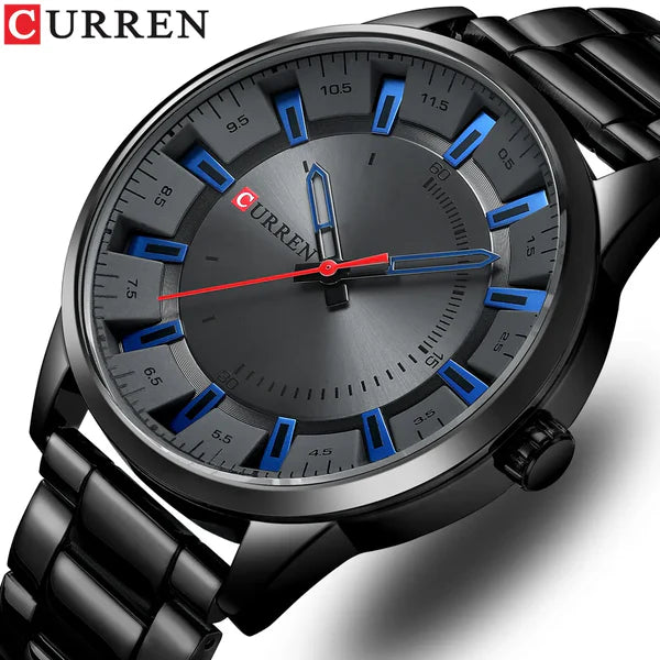 Curren 8406 Men's Fashion Quartz Watch – Simple Luxury Brand, Stainless Steel, Waterproof Wristwatch