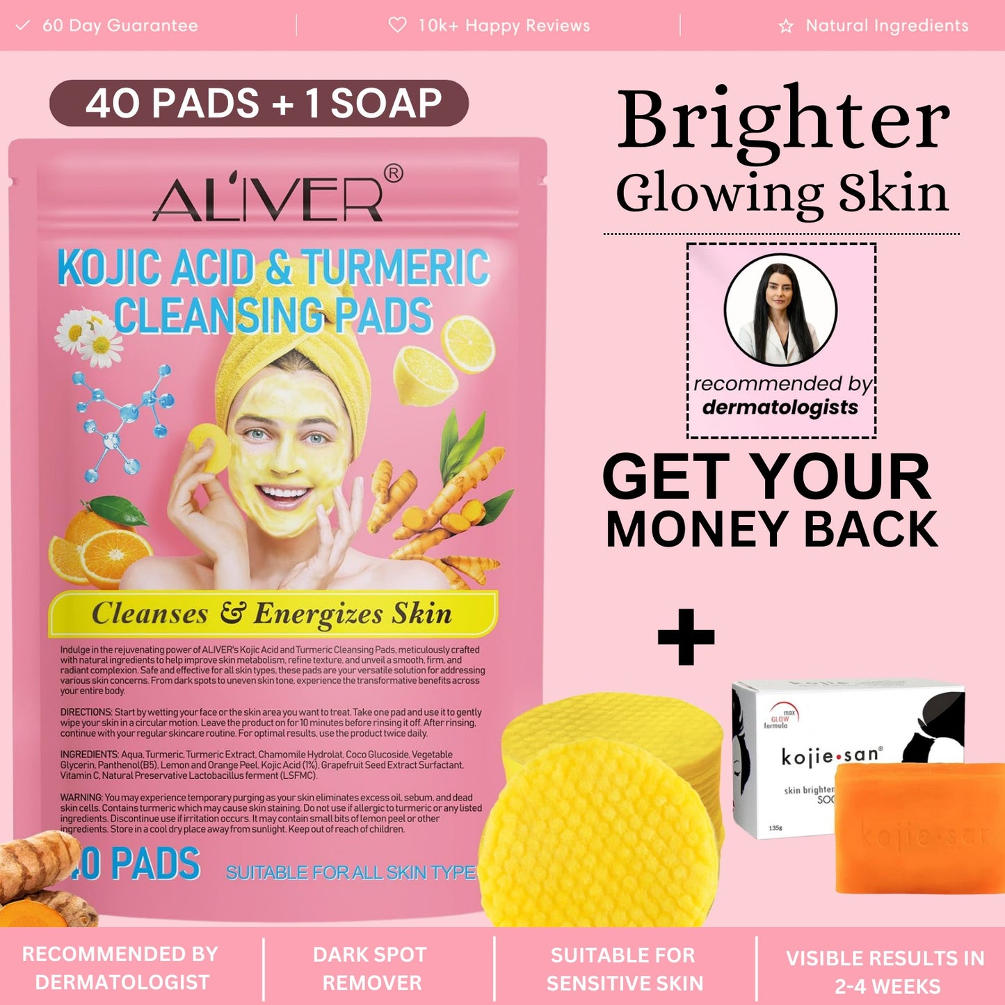 Turmeric Kojic Acid Cleansing Pads