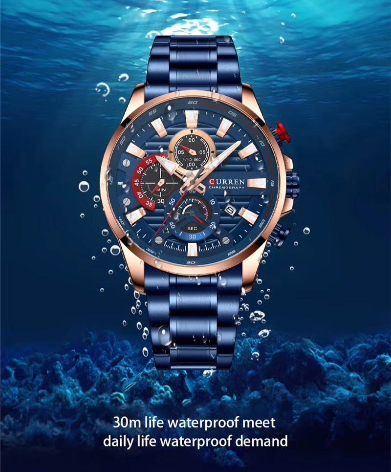 CURREN Stainless Steel Wrist Watch For Men