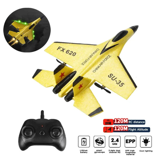 RC Foam Aircraft 2.4G Radio Remote Control toy Fighter Plane Glider SU-35 Airplane Glider Boy Girl Birthday Gift Toy for kid Adu