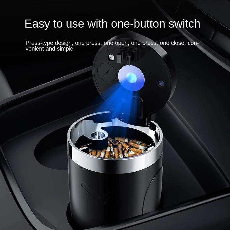 Car ashtray Multi-functional creative personality with lid car ashtray with LED lights Car interior accessories supplies