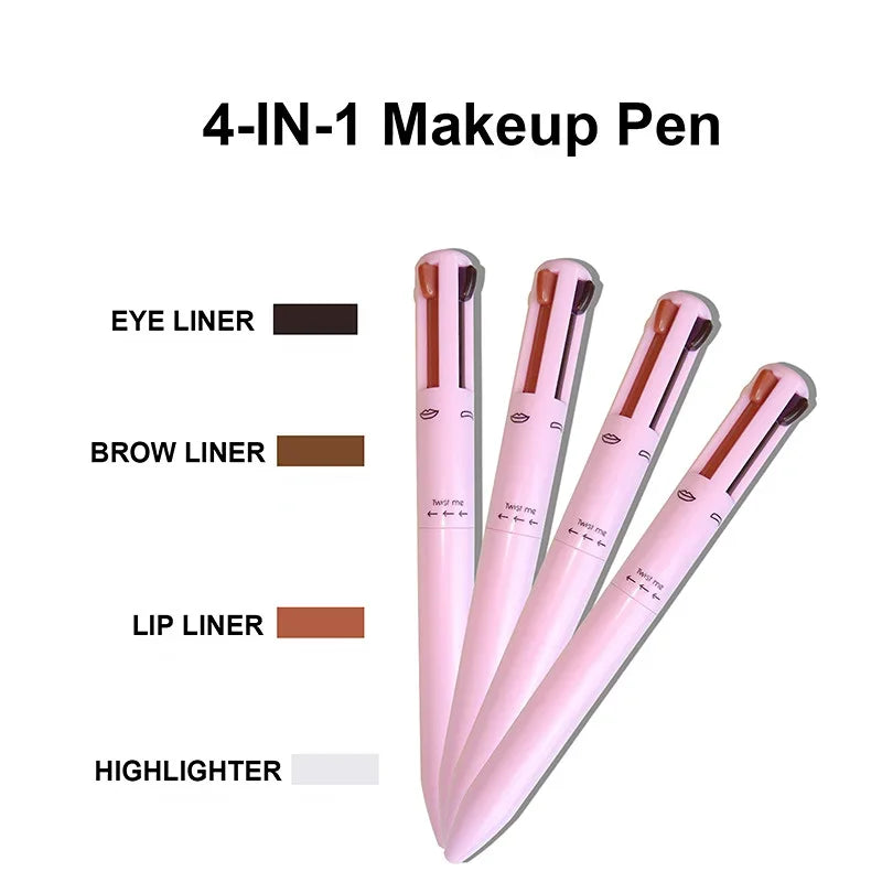 4 In 1 Eyebrow Pencil Waterproof Drawing Eye Brow Long Lasting Easy Color Eyebrow Pen Sweatproof Makeup Cosmetic Tool