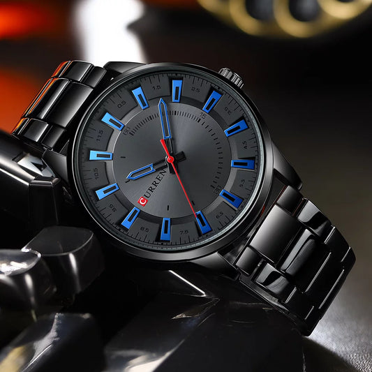 Curren 8406 Men's Fashion Quartz Watch – Simple Luxury Brand, Stainless Steel, Waterproof Wristwatch